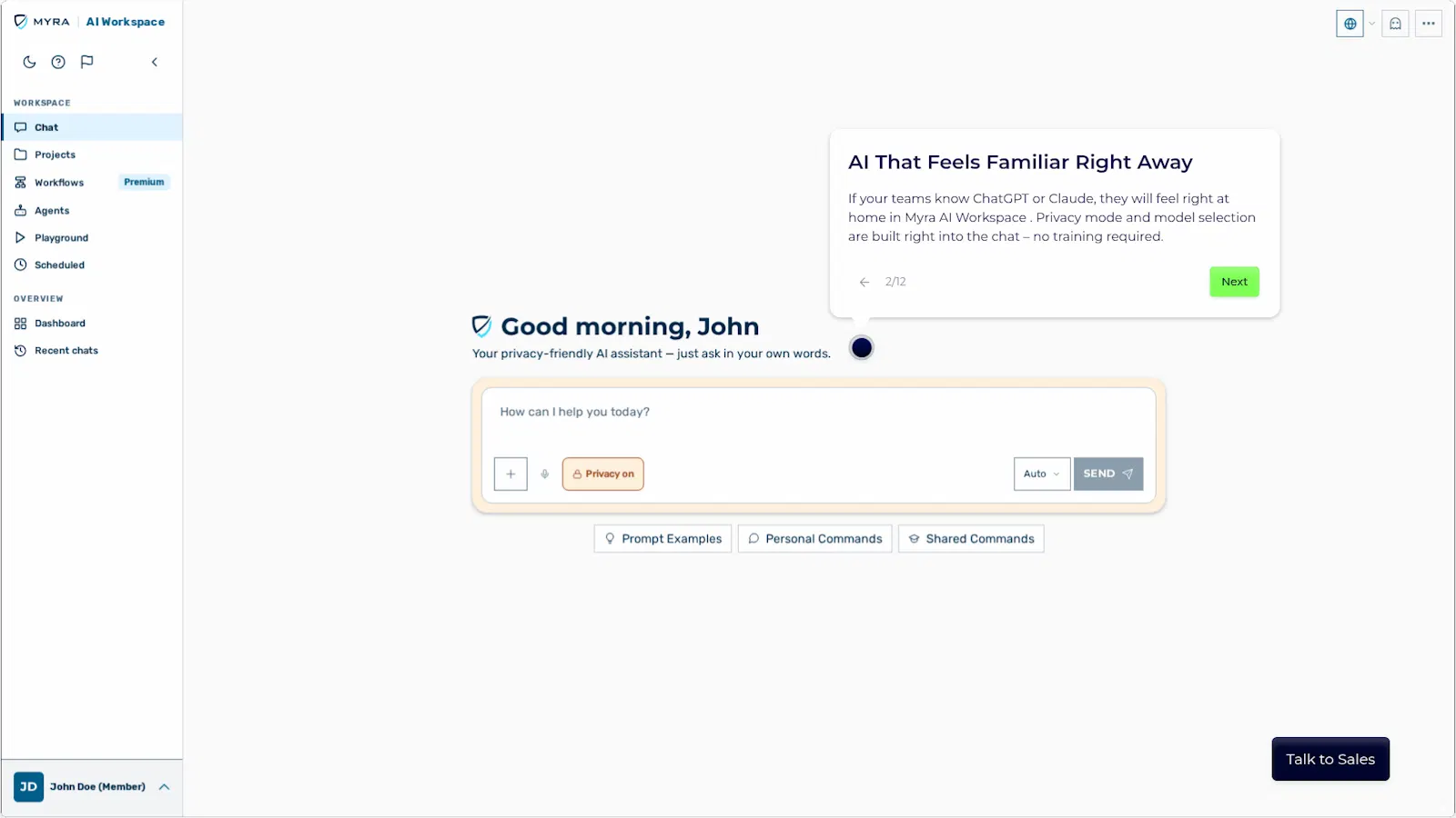 Myra AI Workspace screenshot 1