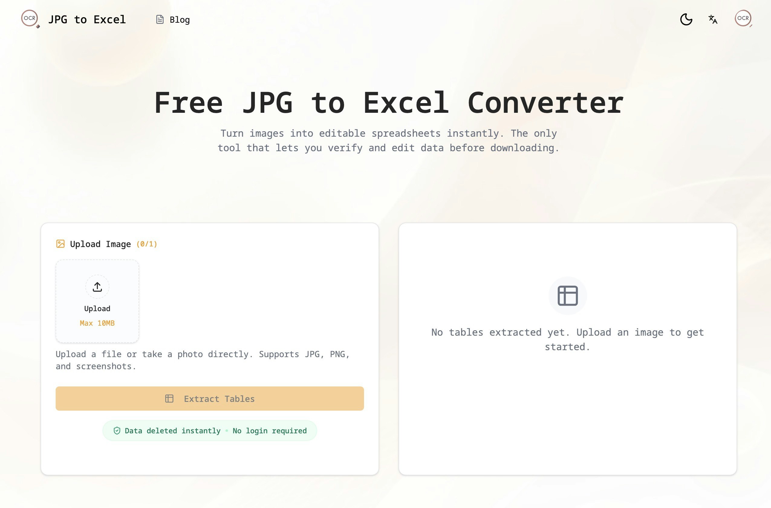 jpg to excel - Main product screenshot demonstrating key features and user interface