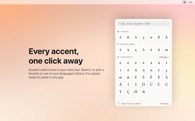 Accent Letters for Mac screenshot 3