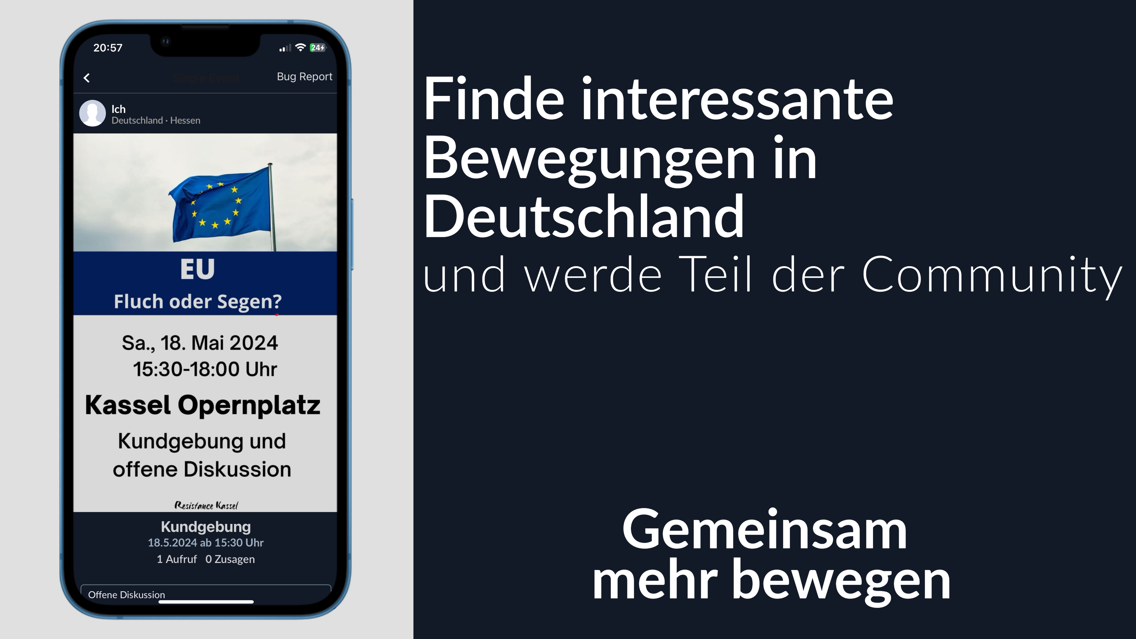 Media Pencari demo Jerman - Cari, kongsi, komit dan juga menyumbang kepada demo Jerman 1
