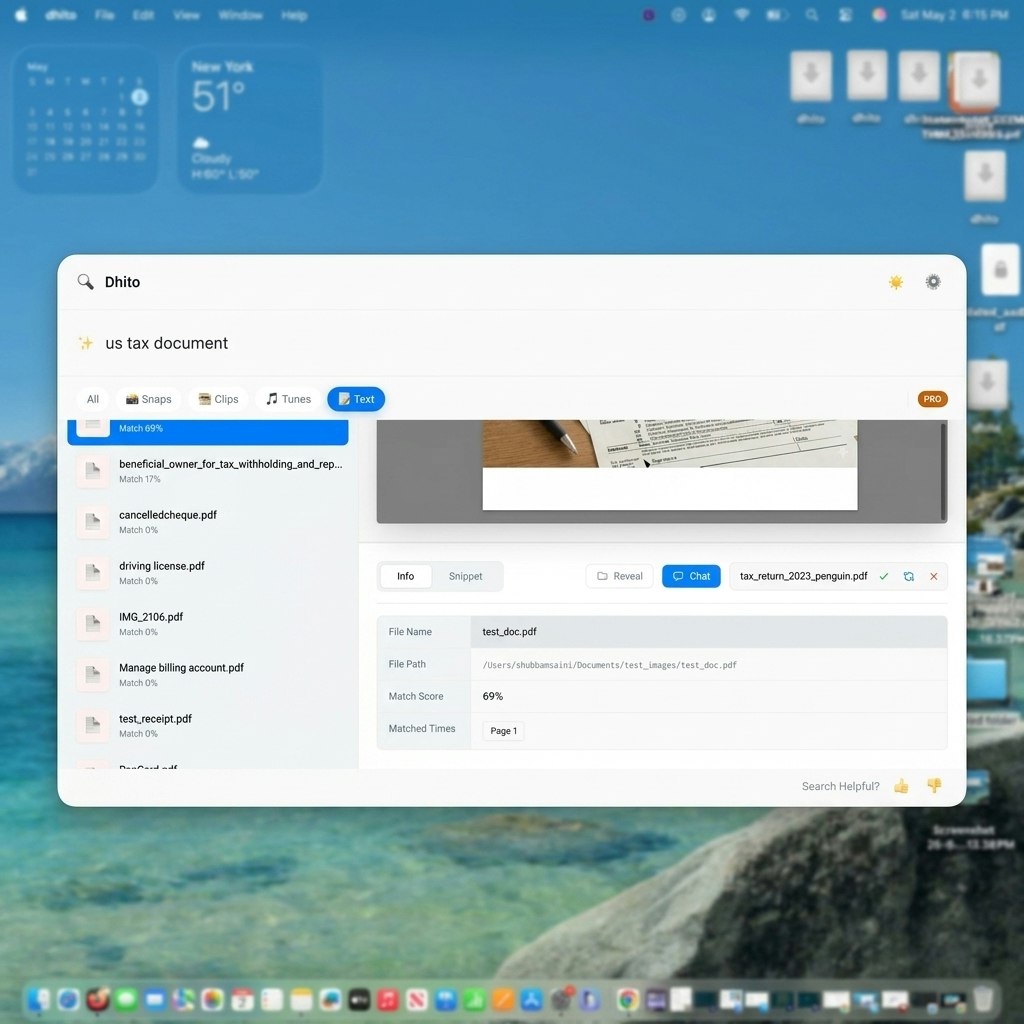 Dhito: locate & chat with local files gallery image