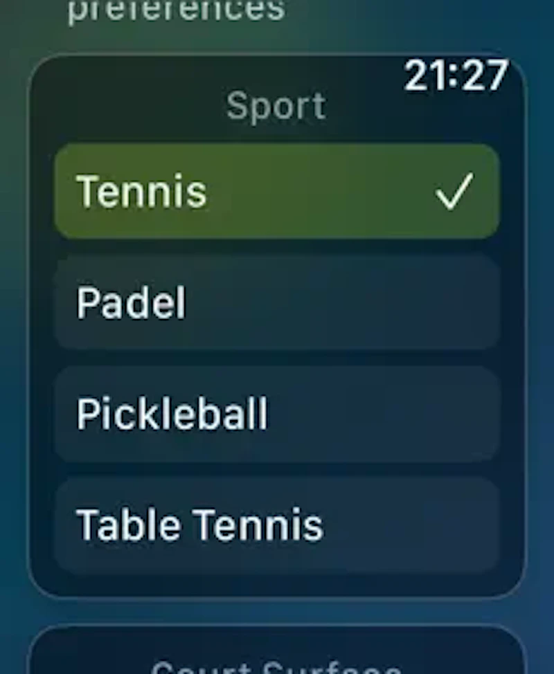 Racquet Score Tracker Apple Watch screenshot 5