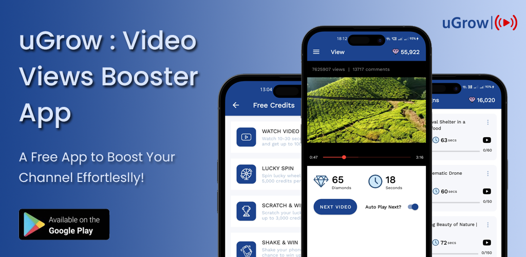 uGrow - Video Views Exchange App