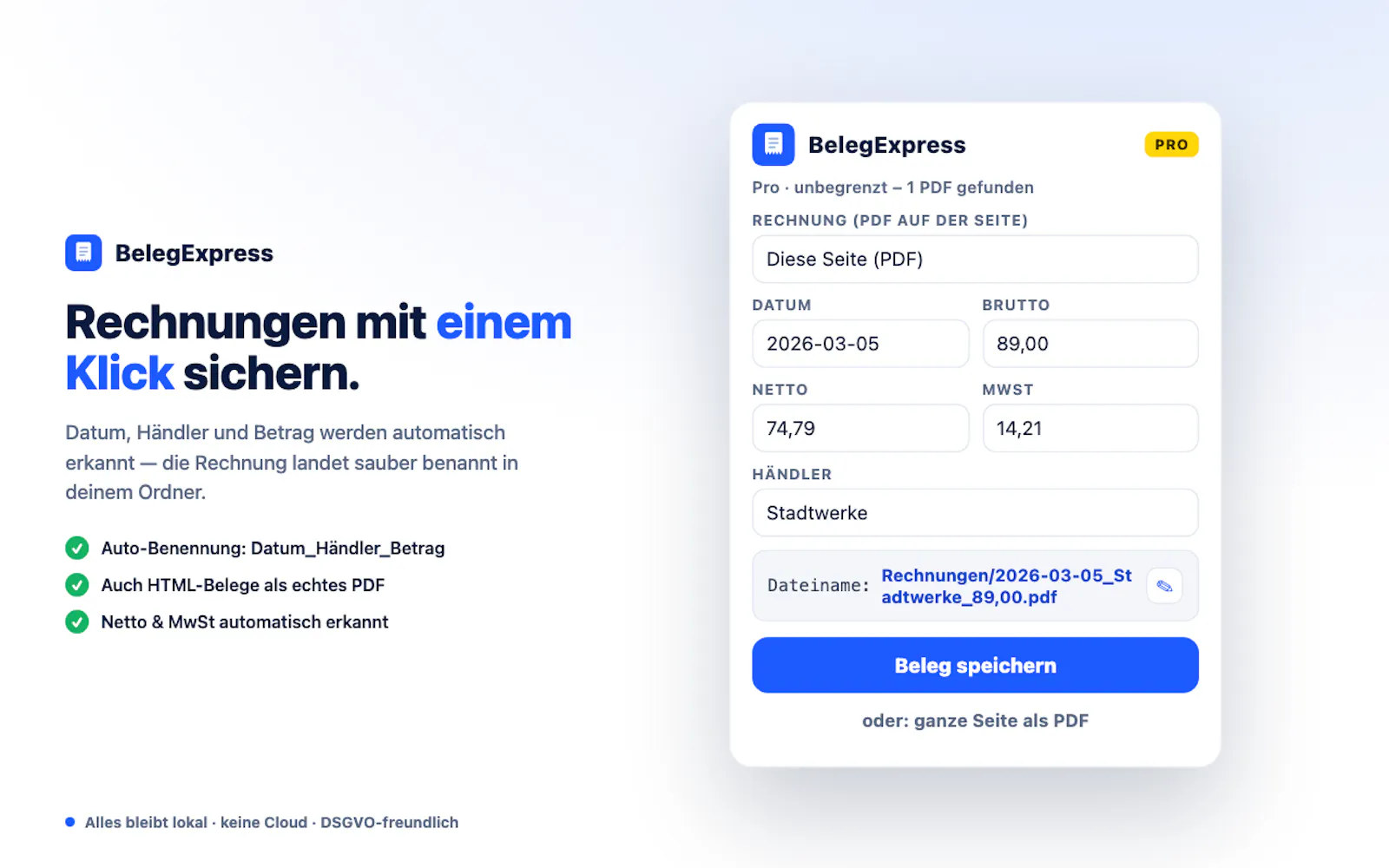 Belegexpress screenshot 3