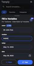 Temply: Quick Text Templates gallery image