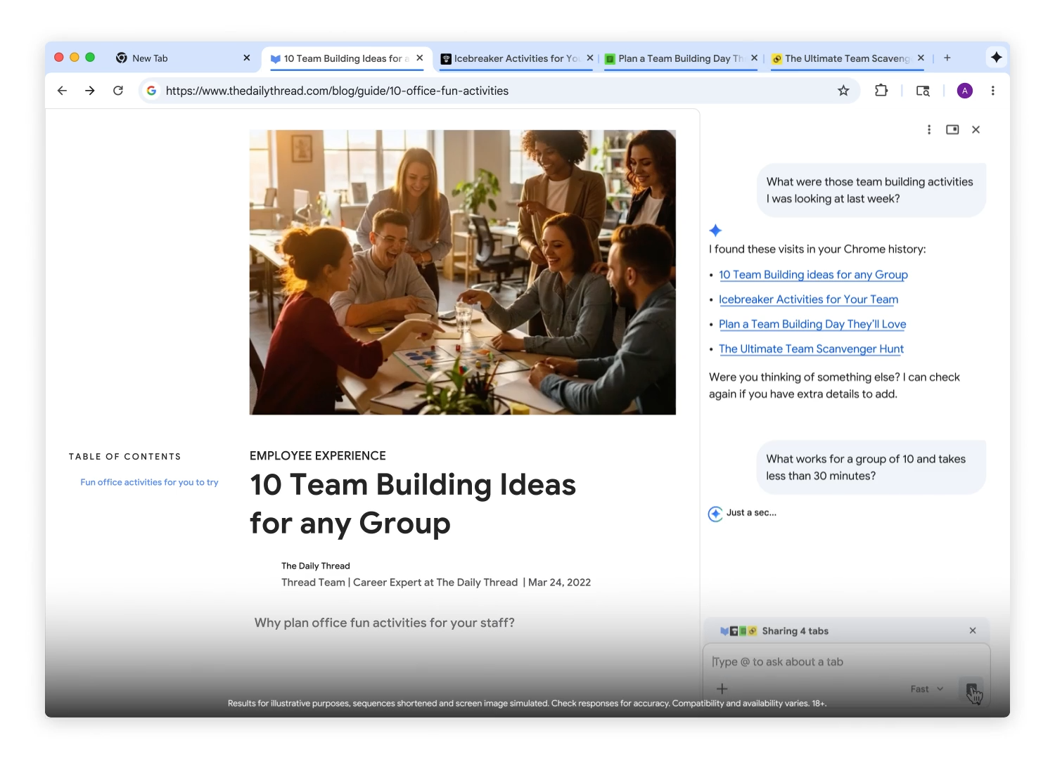 Google Gemini in Chrome gallery image