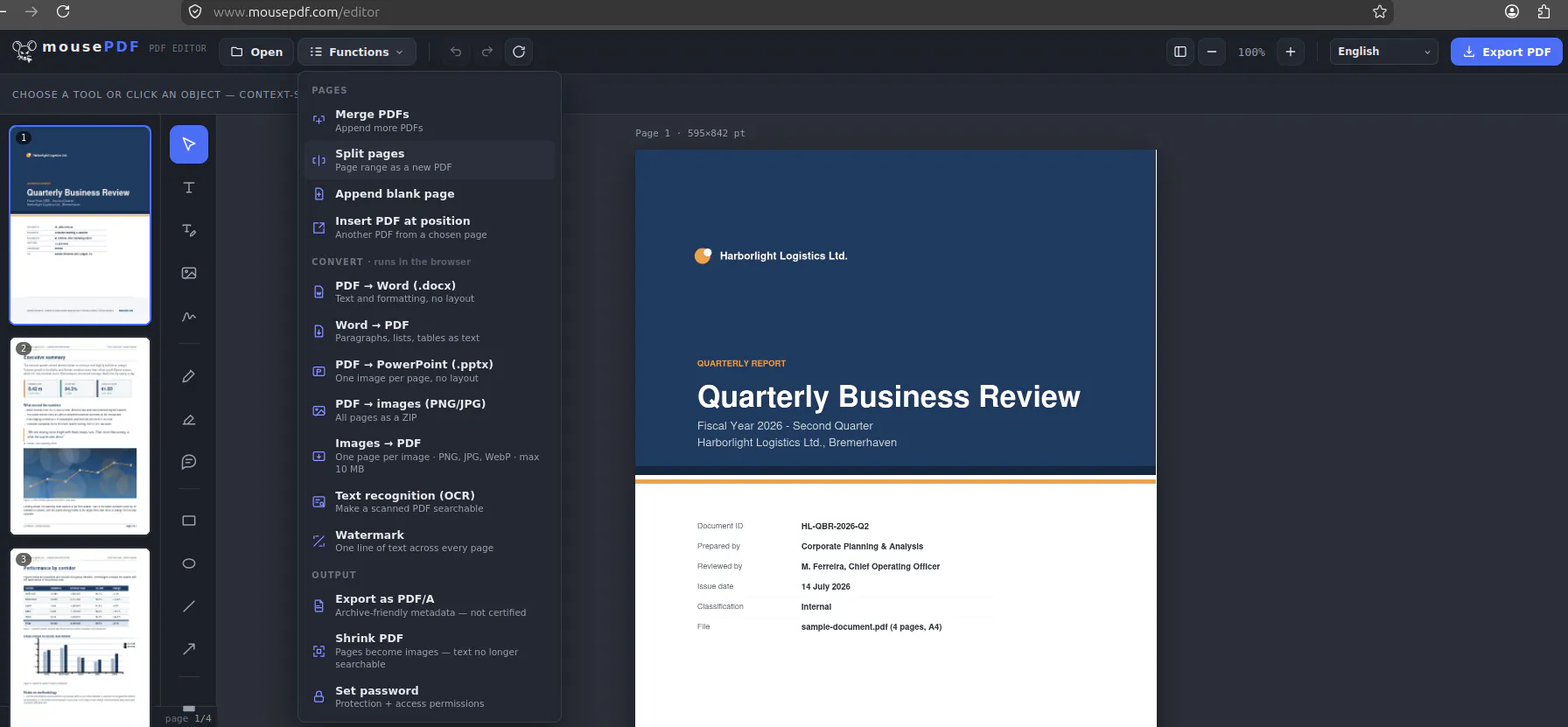 mousePDF - Free Online PDF Editor gallery image