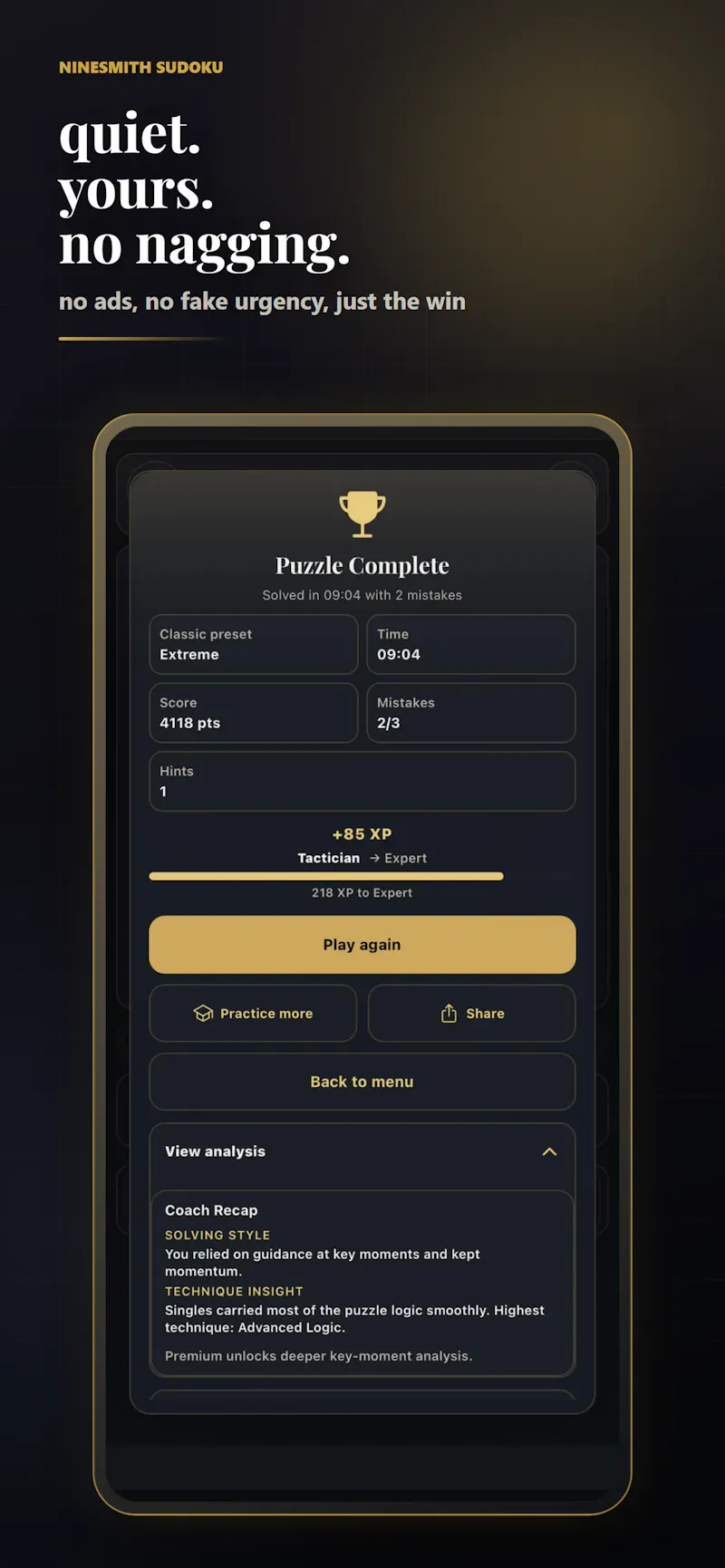 Ninesmith - Sudoku screenshot 1