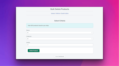 Smart Bulk Delete Products - Shopify App gallery image