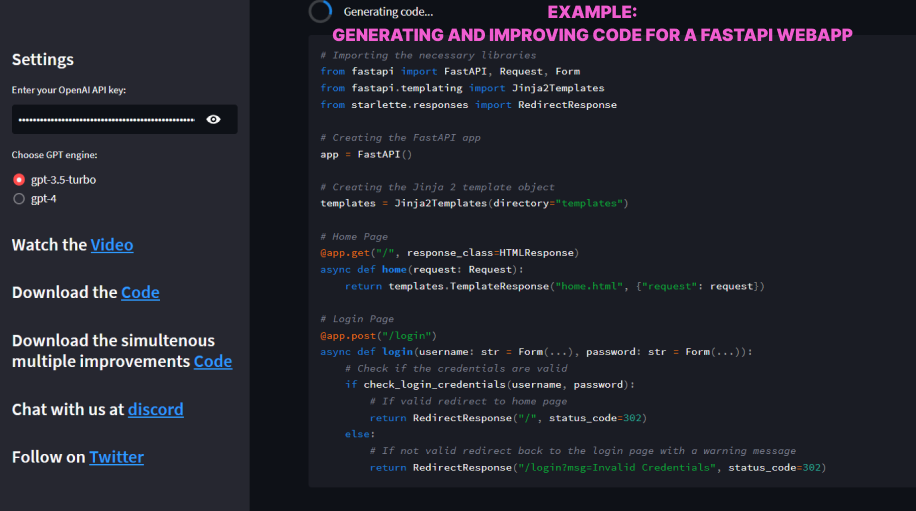 GPT Auto Coder - Code Python -scripts van een idee of van code media 3