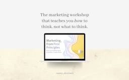 Marketing, from First Principles media 1