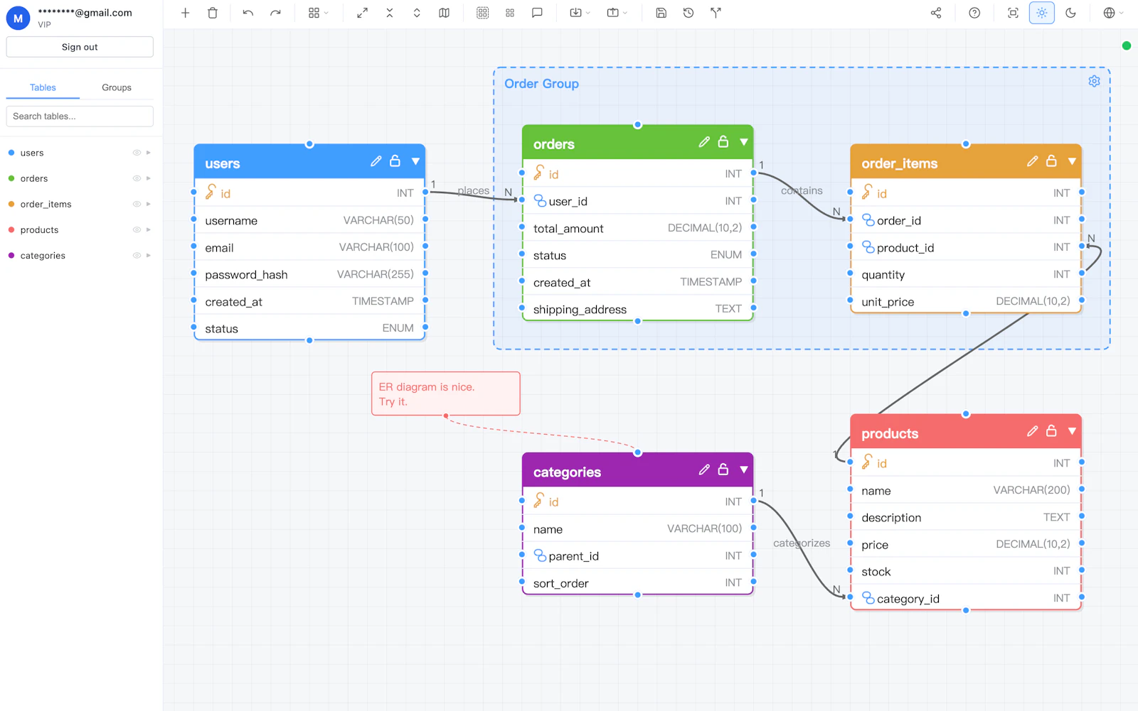 ER Diagram screenshot 1