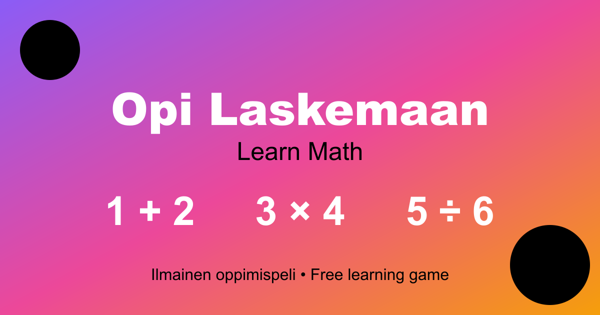 Opi Laskemaan - Main product screenshot demonstrating key features and user interface