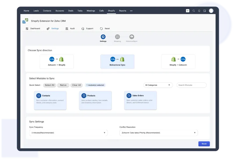 Shopify Integration for Zoho CRM screenshot 2
