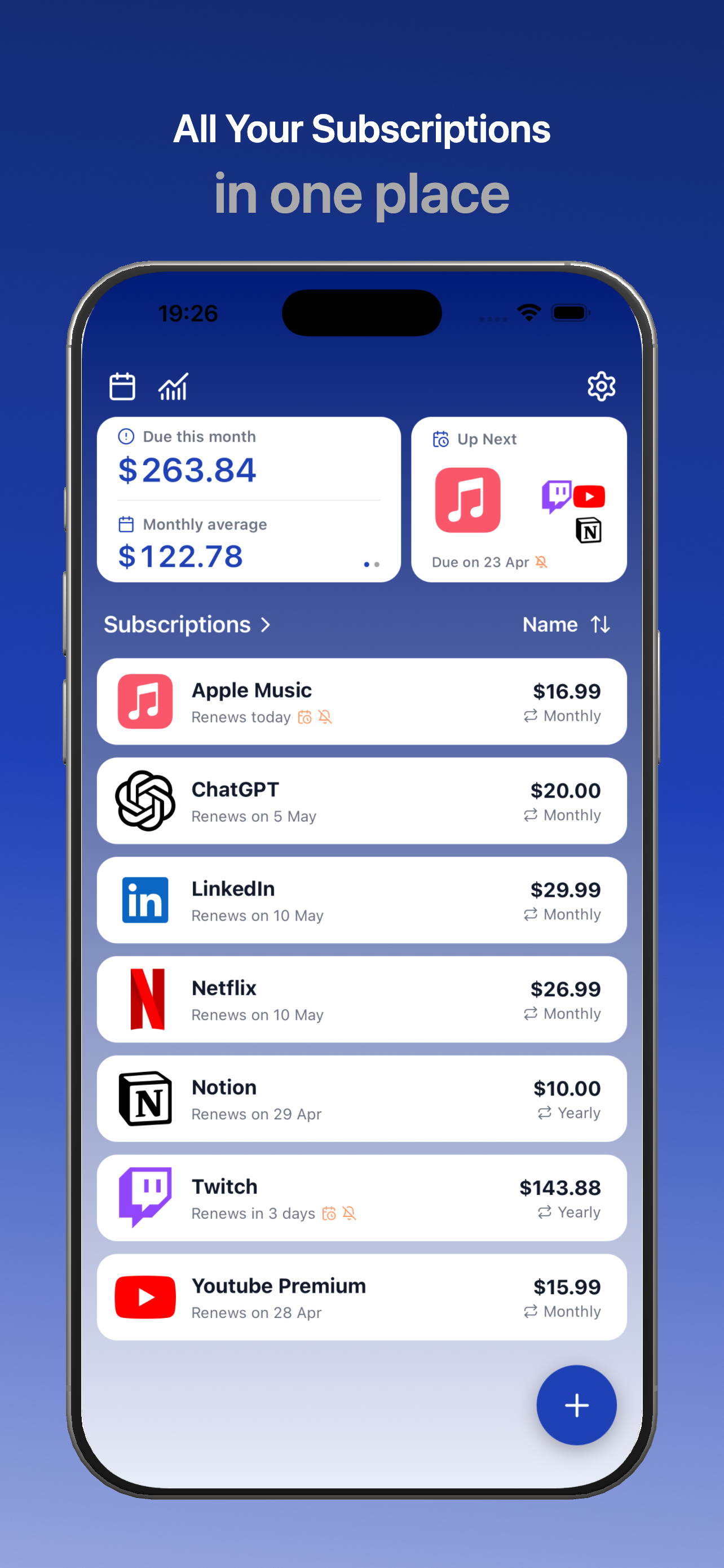 SnapSub - subscriptions hub gallery image