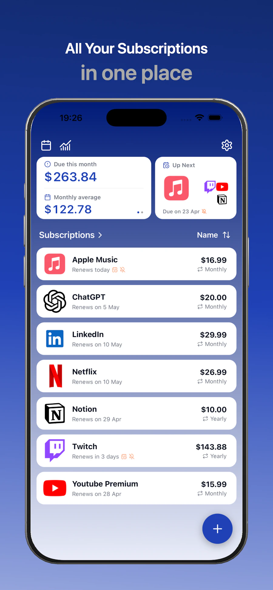 SnapSub - subscriptions hub screenshot