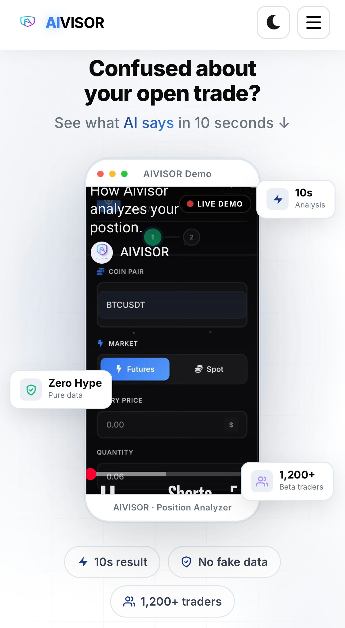 AIVISOR – Structured Postion Analyzer - Main product screenshot demonstrating key features and user interface