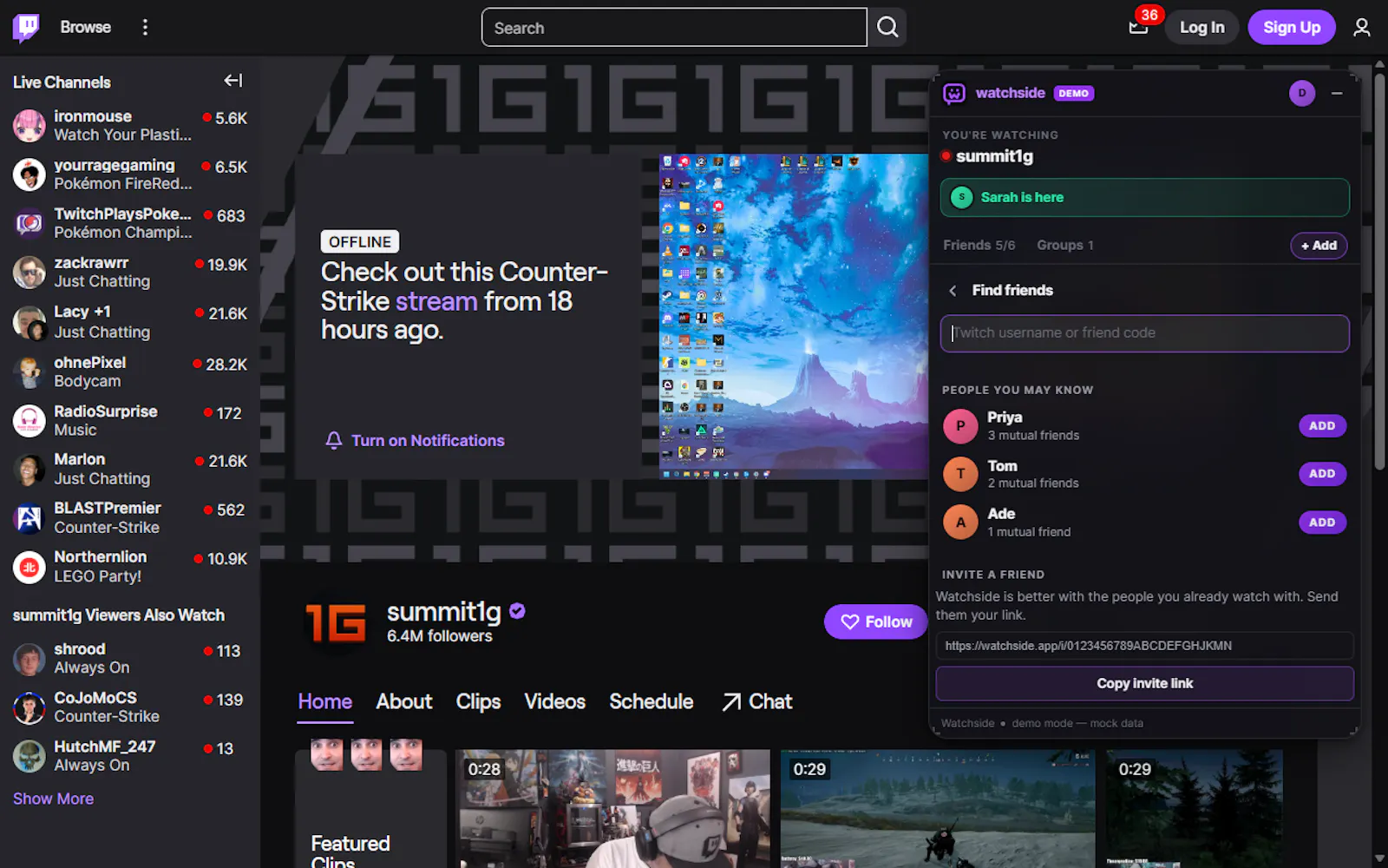 Watchside screenshot 1