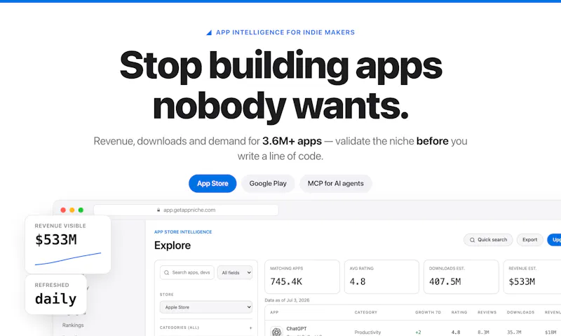GetAppNiche screenshot 1