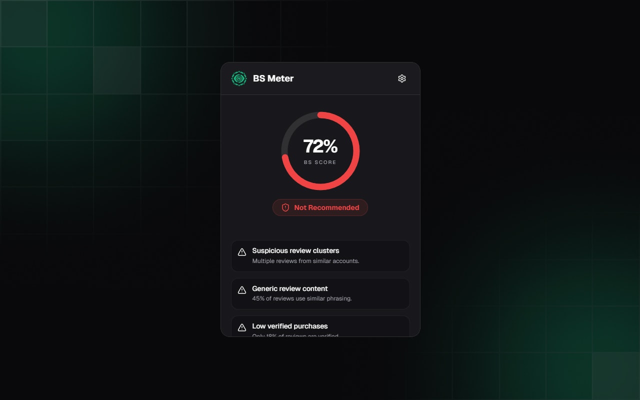 BS Meter - Main product screenshot demonstrating key features and user interface