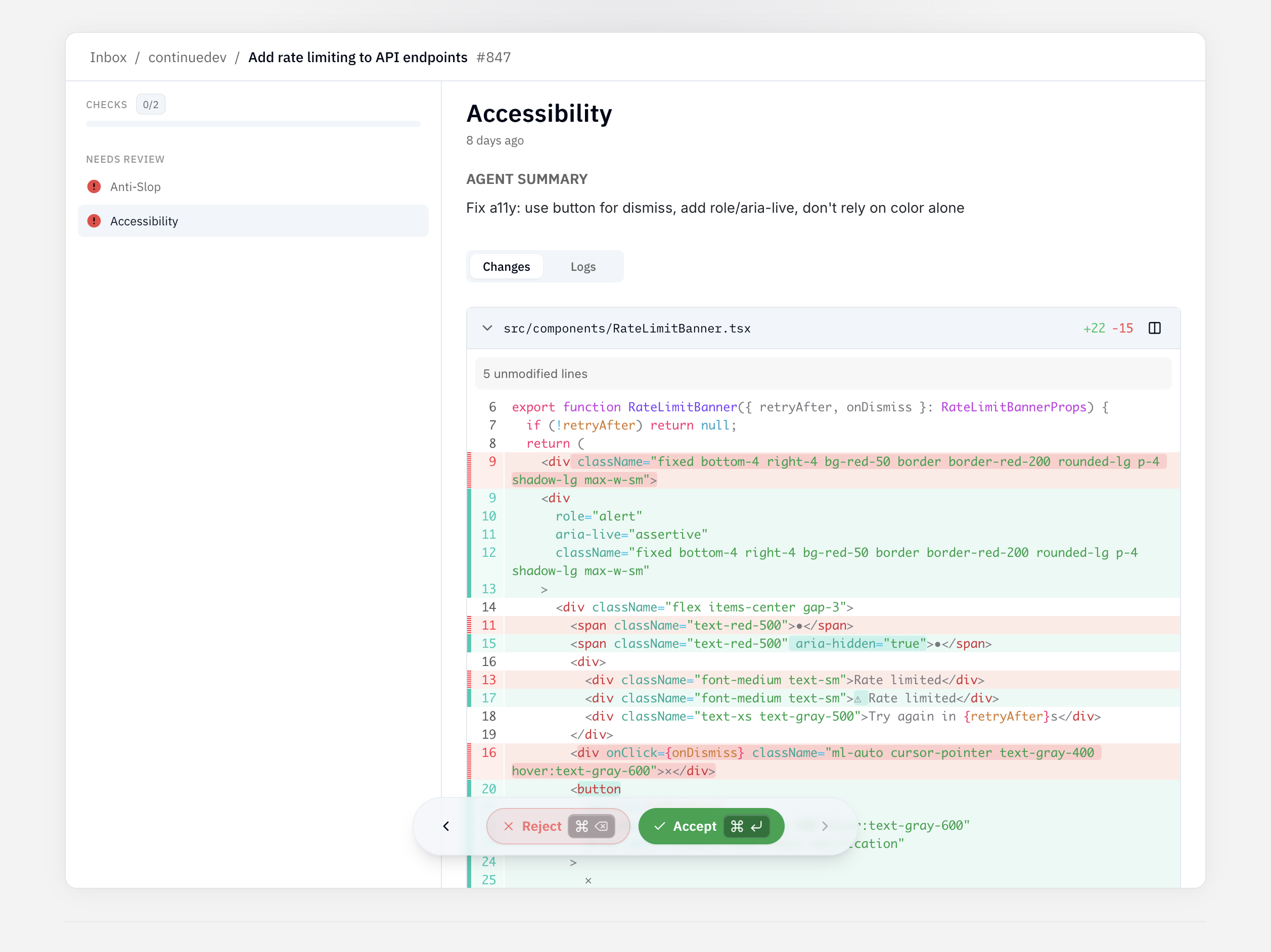 Continue (Mission Control) - Screenshot 2 showing product features and functionality