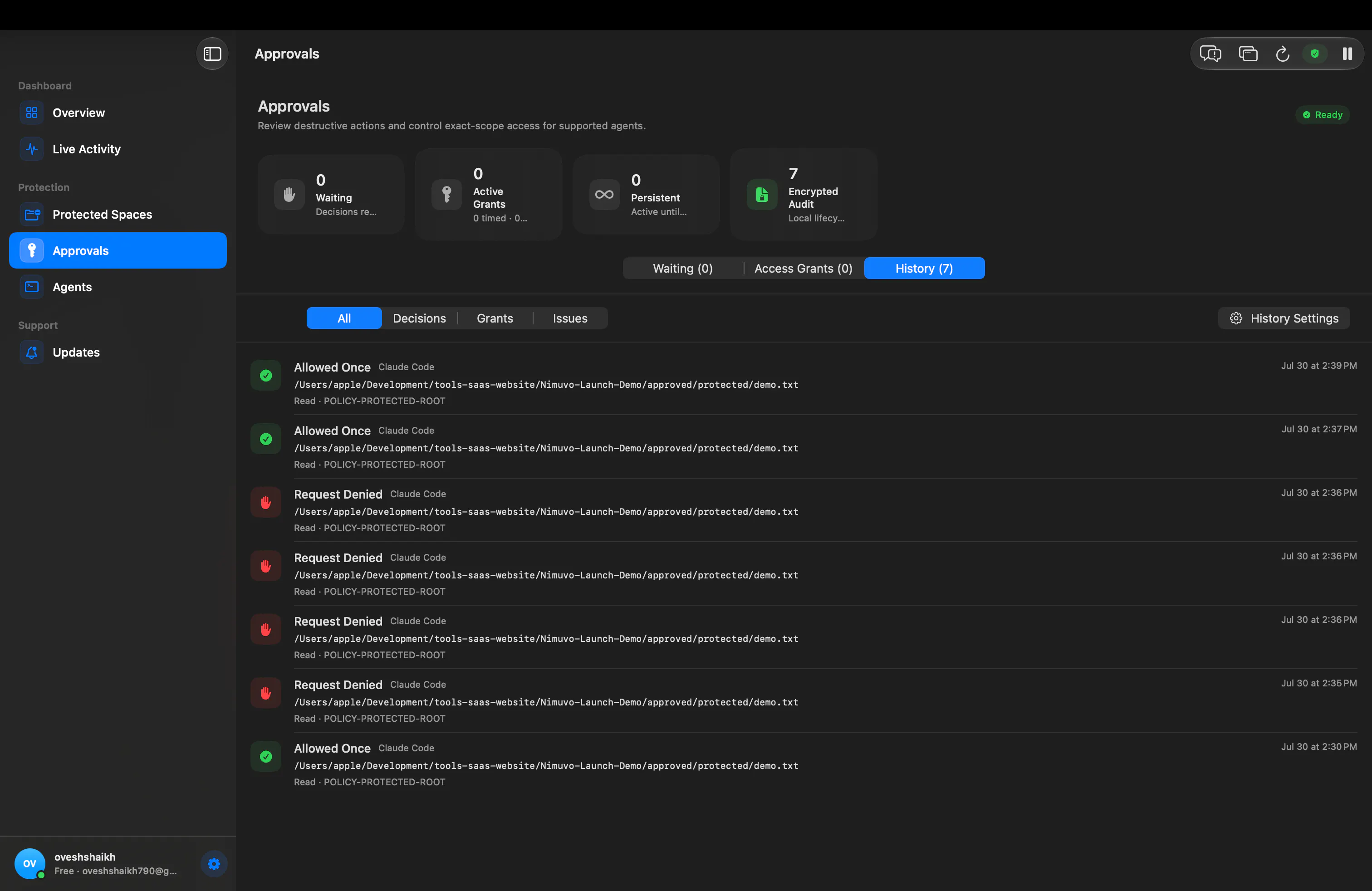 Nimuvo — AI Safety Layer for macOS gallery image