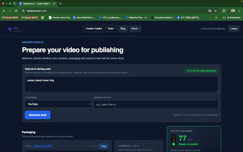 Meteorra AI — Live Scoring for Youtubers screenshot 2