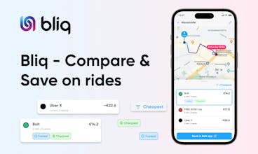 스마트폰을 사용하여 다양한 승차 공유 앱에서 요금과 예상 도착 시간을 비교하는 사람.