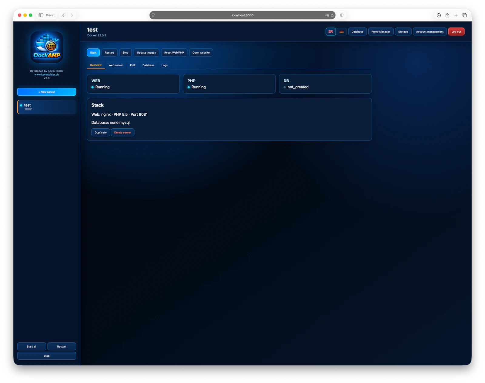 DockAMP Docker Image screenshot 3