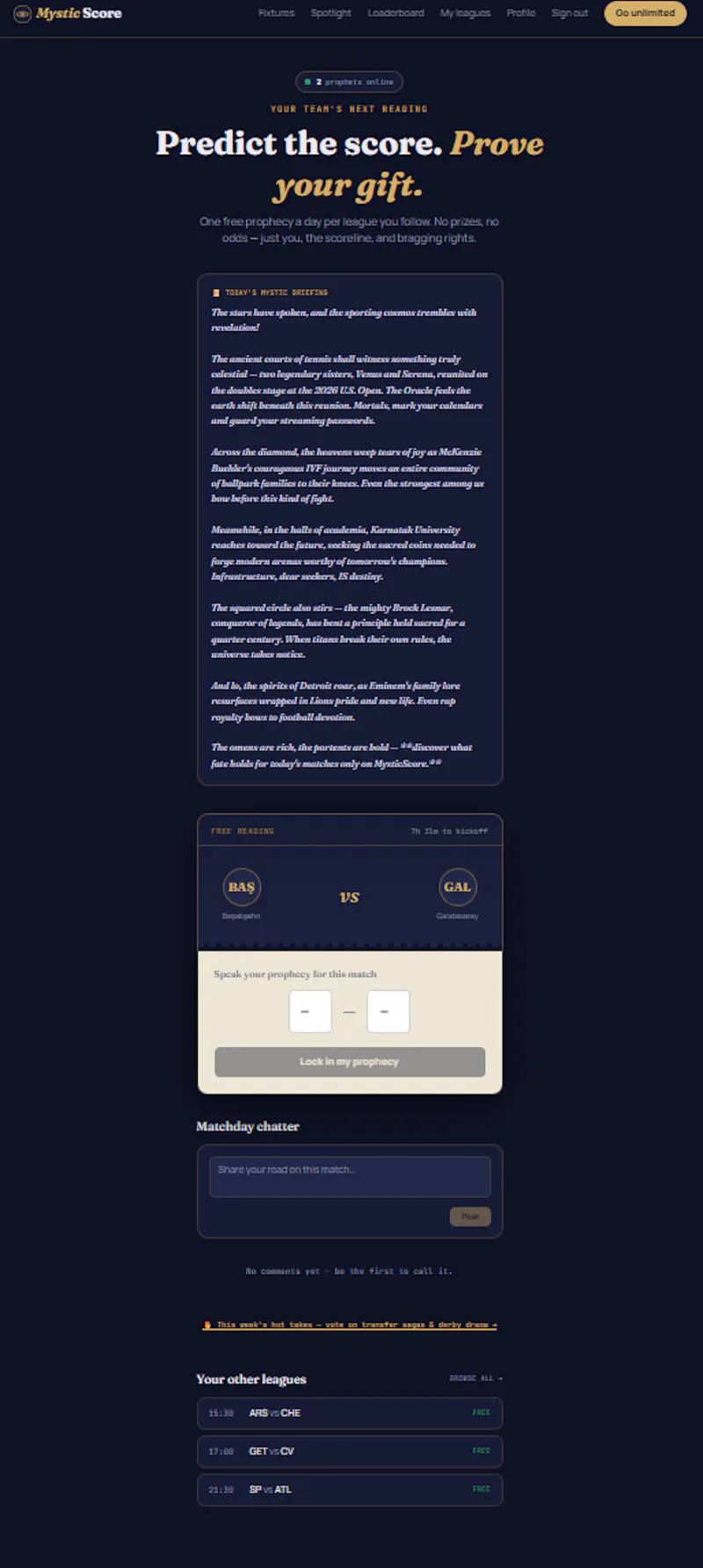 MysticScore — Predict the score screenshot 2