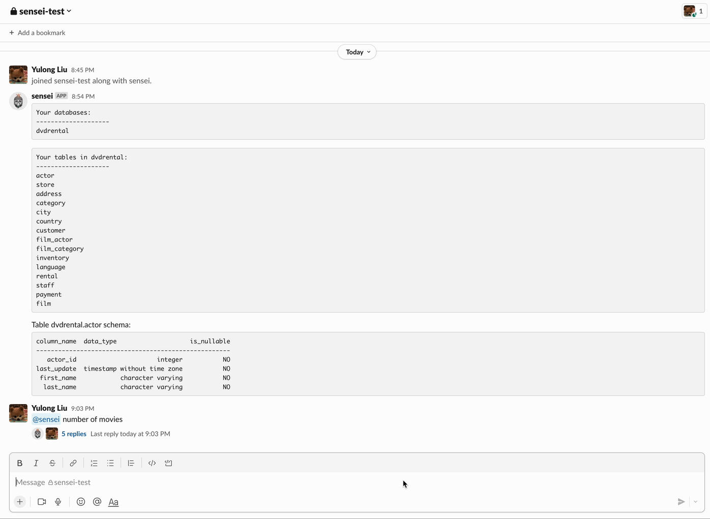 Dsensei - OSS Chatgpt Slack Bot para la pregunta de datos del idioma de la naturaleza media 3