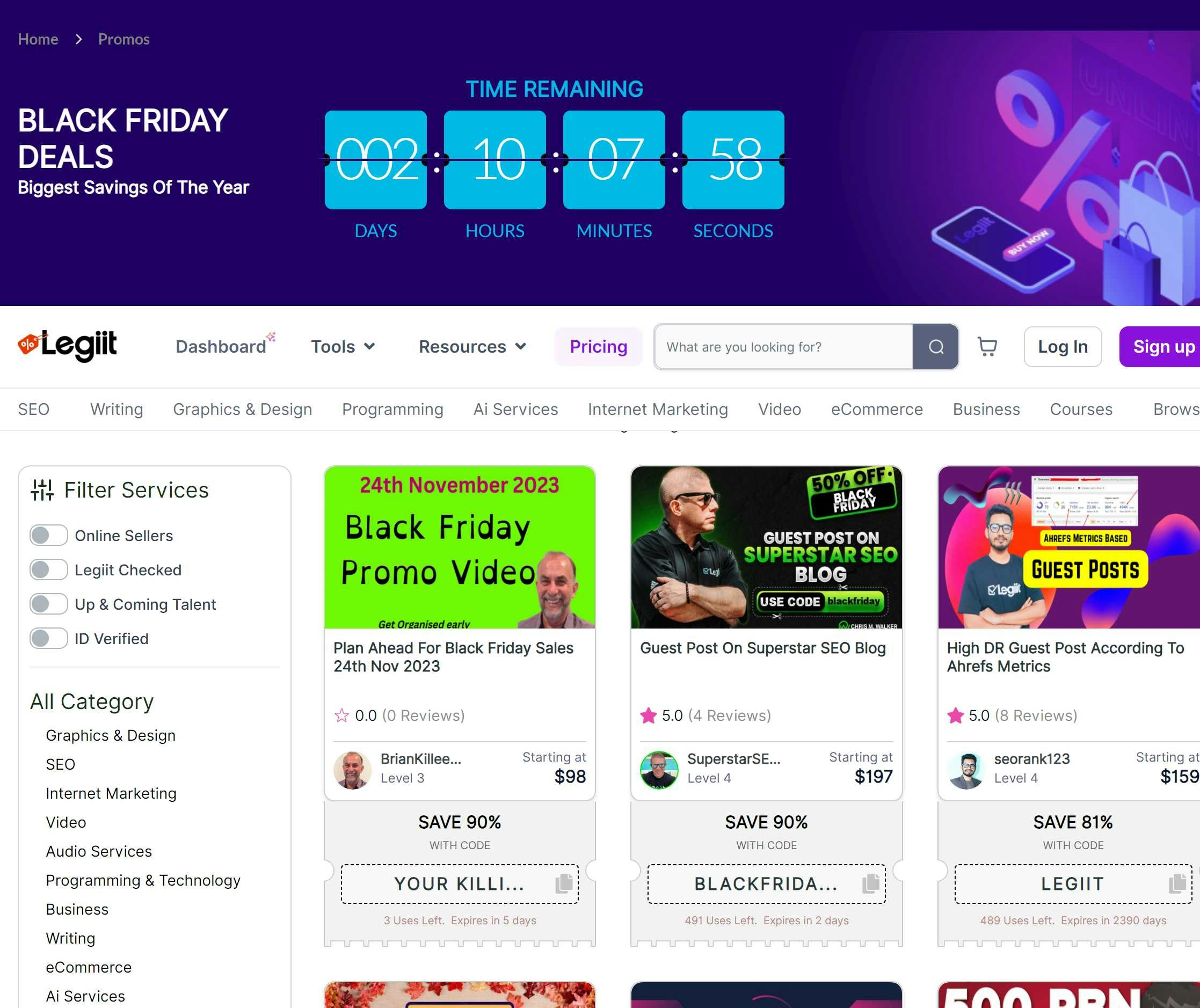 Legiit Black Friday Promosları 2023 medya 2