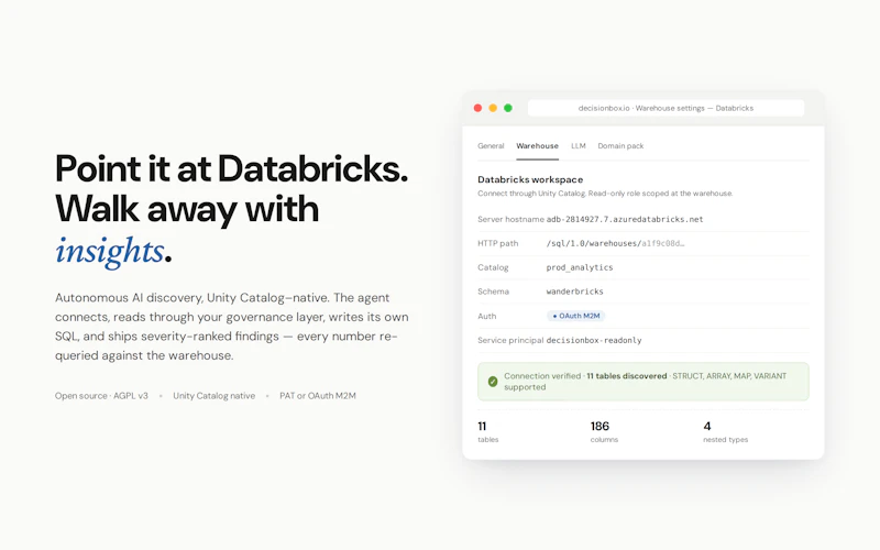 DecisionBox for Databricks screenshot 1