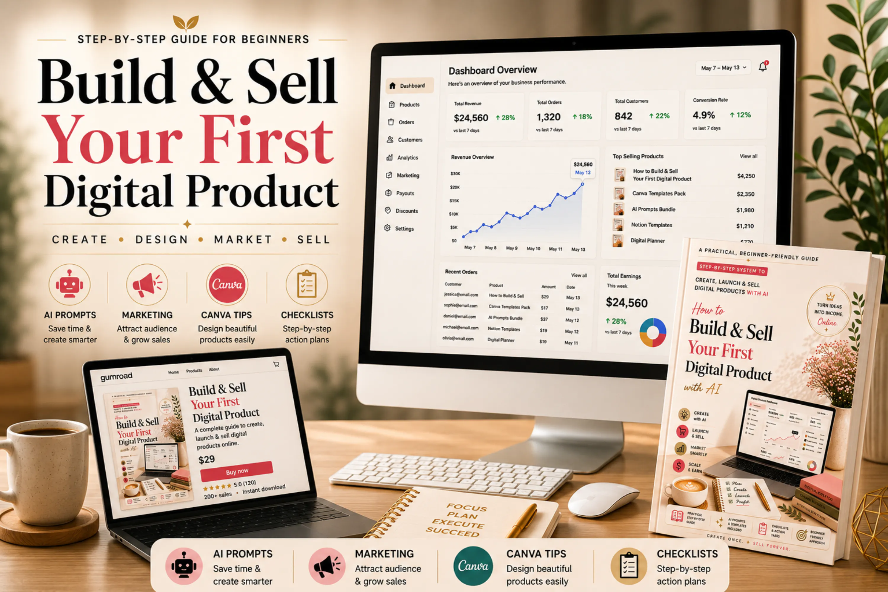 Sell Your First Digital Product with AI logo