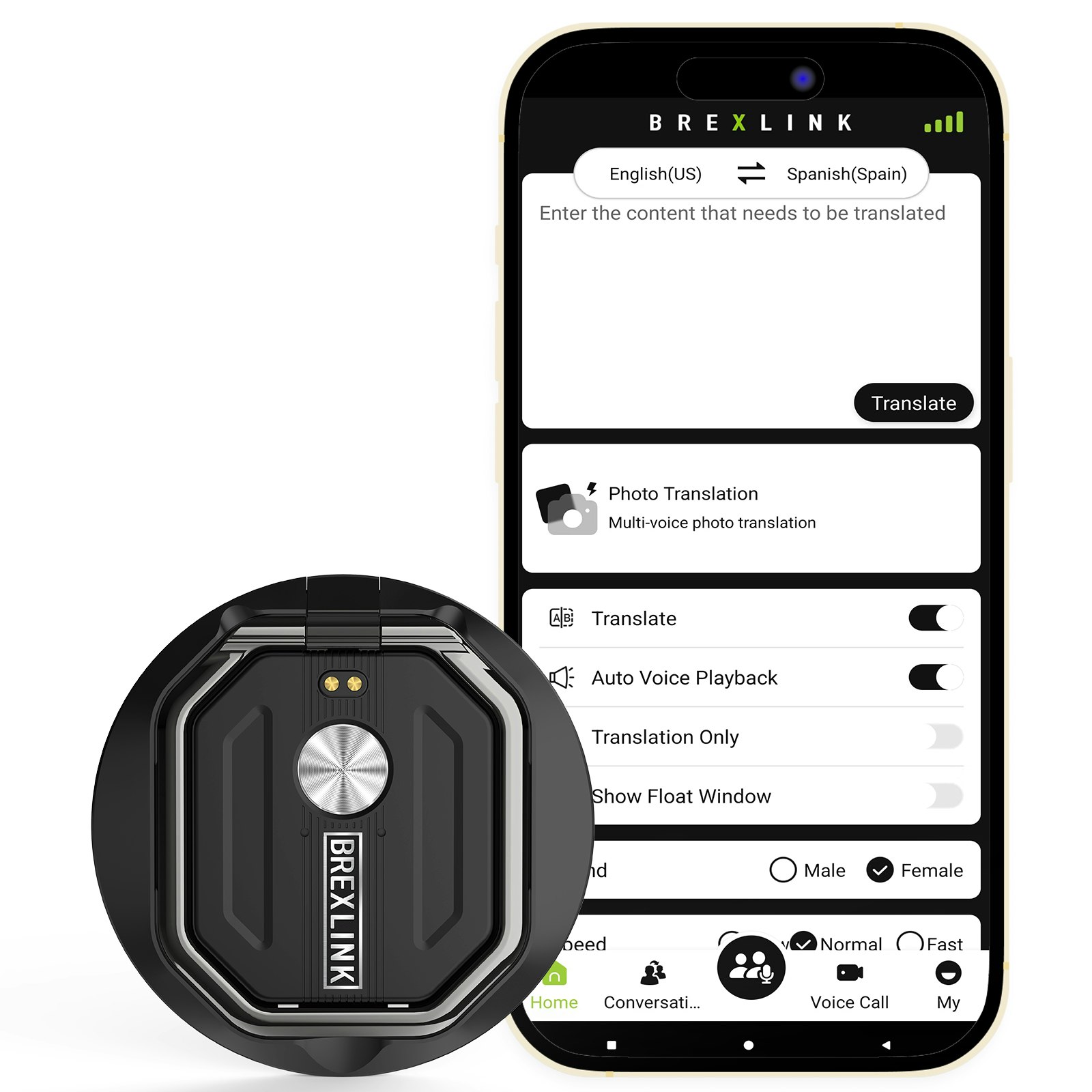 Brexlink 3-in-1 AI translator recorder  gallery image