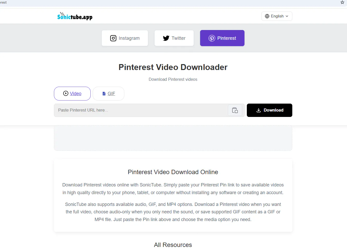 SonicTube – Pinterest Video Downloader