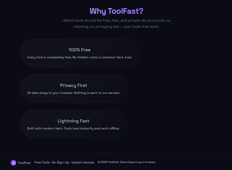 ToolFast — 39 Free Browser Tools screenshot 2