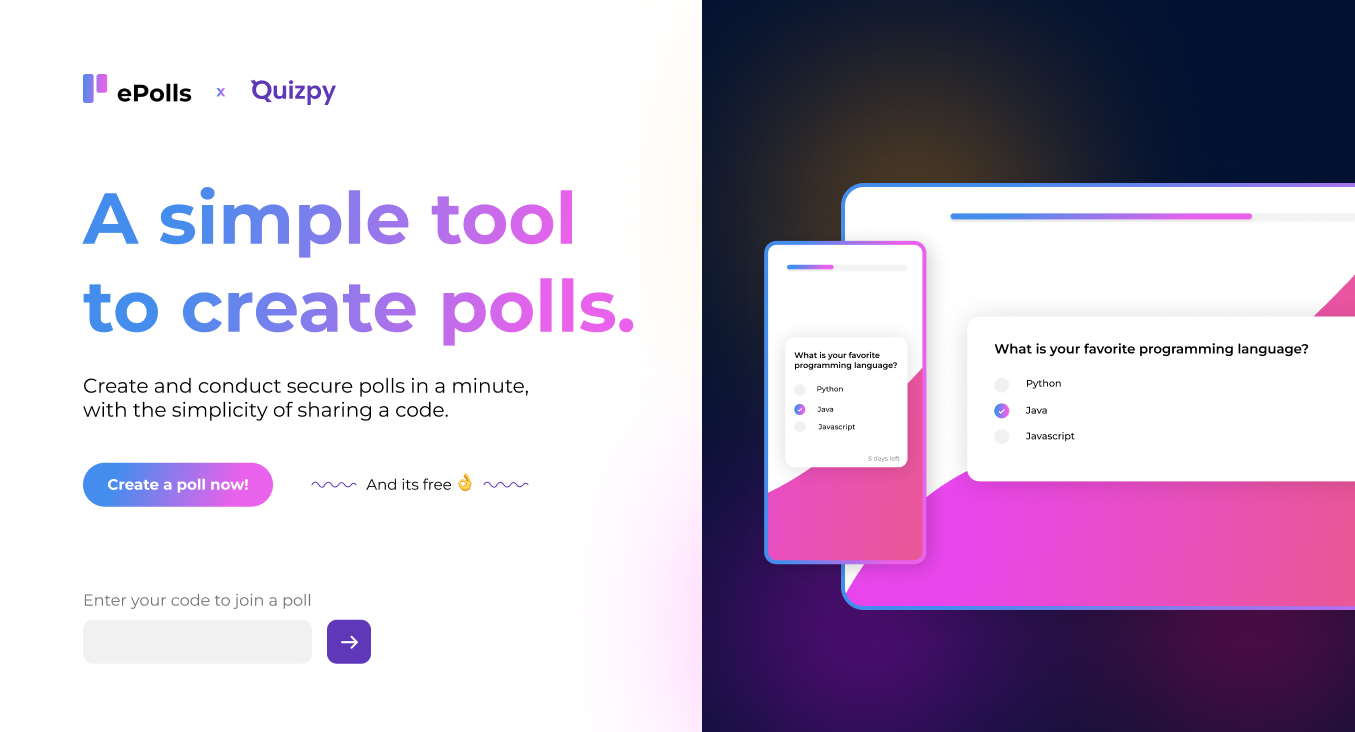 Epolls - Create simple shareable and secure polls in seconds media 1
