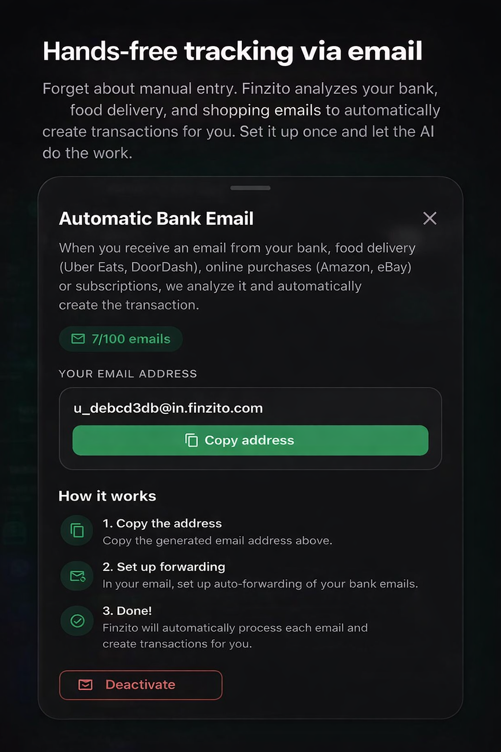 Finzito - Personal Finance with IA - Screenshot 4 showing product features and functionality