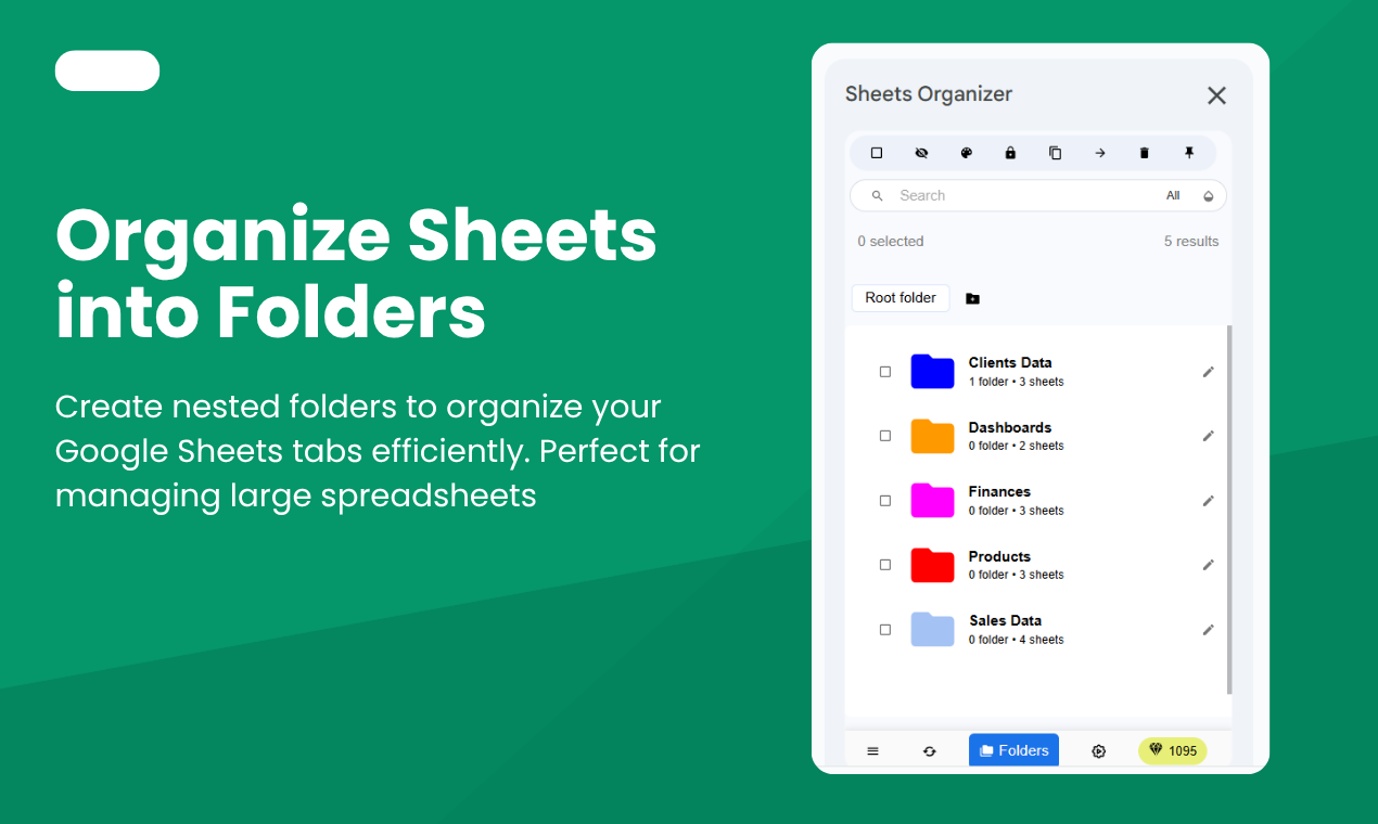 Sheets Organizer Screenshot