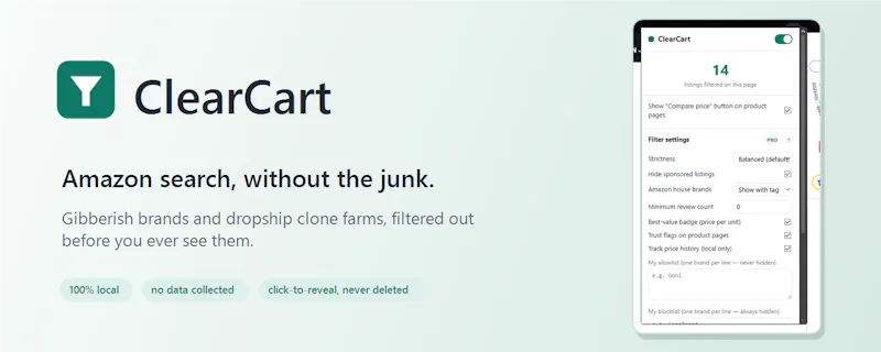ClearCart - Hide Junk  screenshot 1