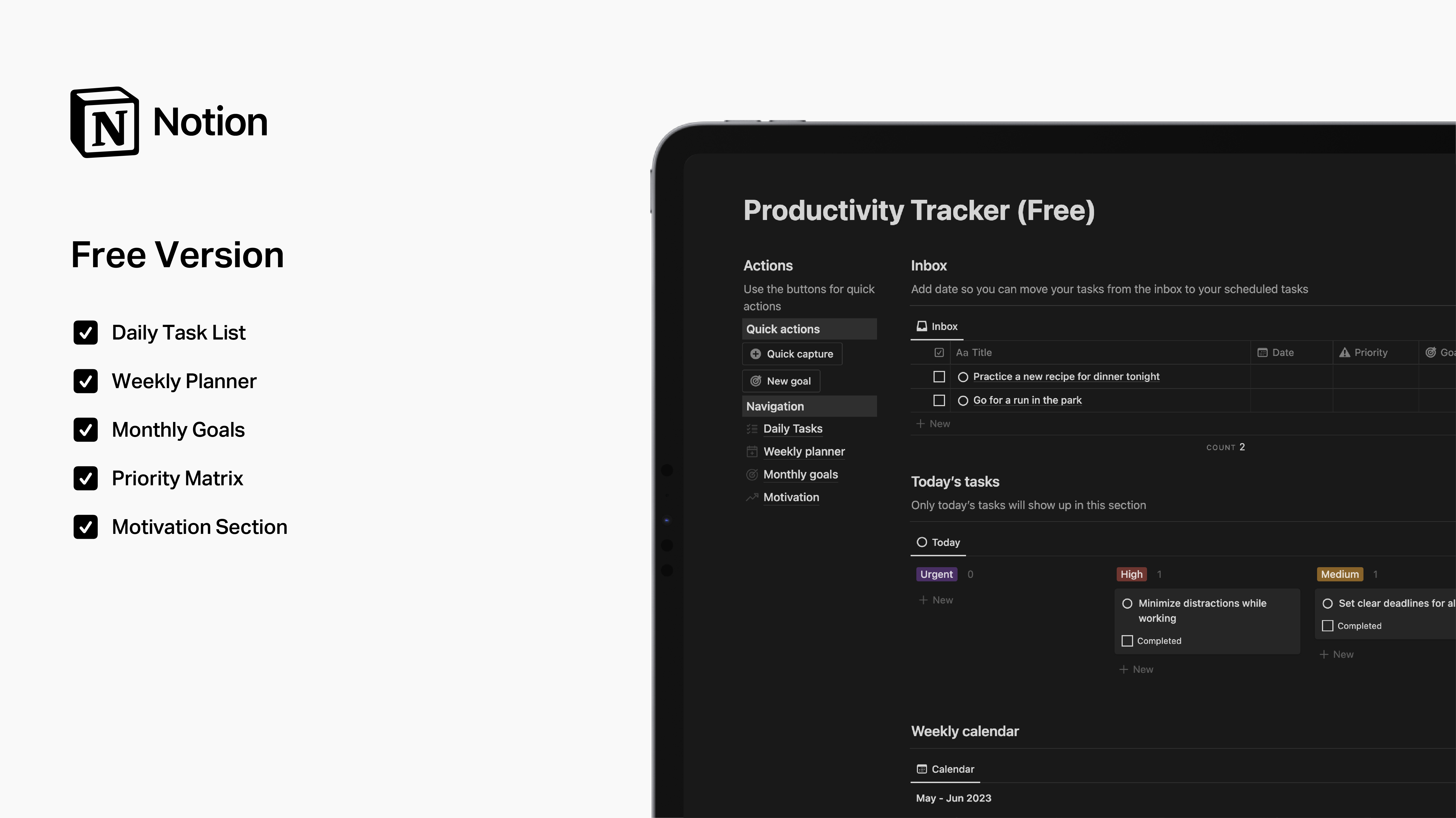 Notion Productivity Tracker gallery image