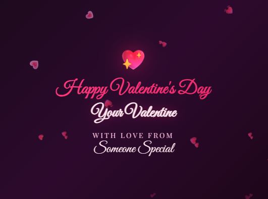 Send a Valentine - Main product screenshot demonstrating key features and user interface