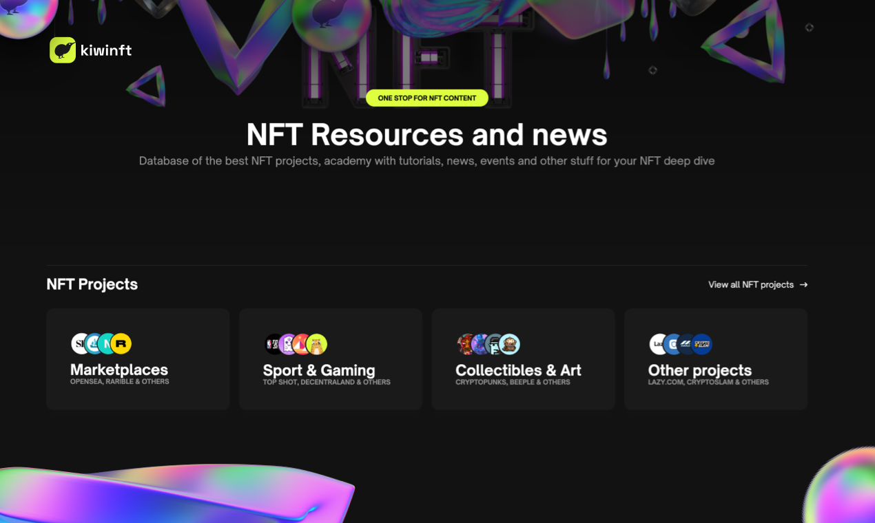 Kiwi nft - one stop for NFT resources gallery image
