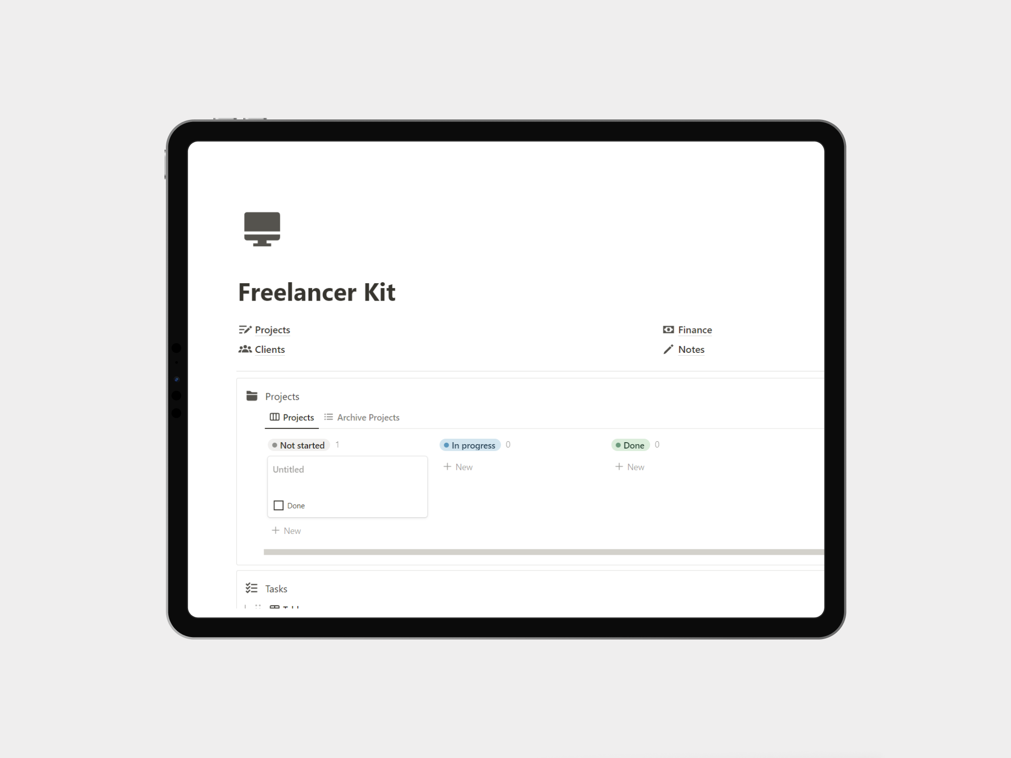 Kit de freelancer de noção