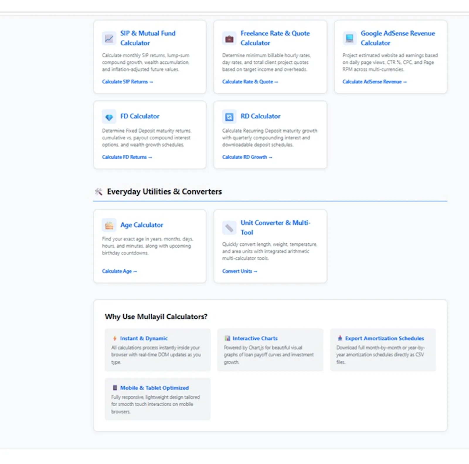 Financial & Everyday Web Calculators Hub screenshot 2