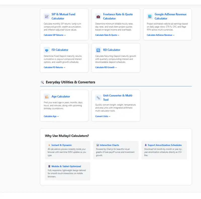 Financial & Everyday Web Calculators Hub screenshot 2