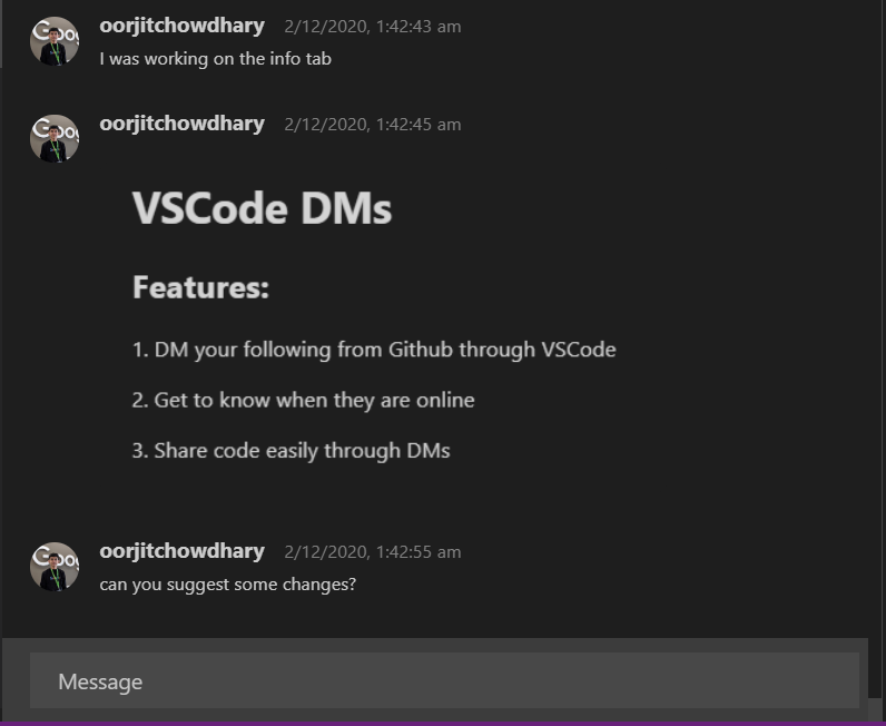 VS Code DMs gallery image
