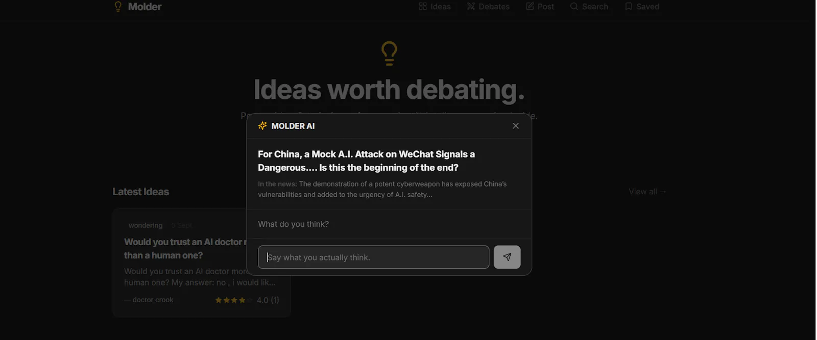 Molder — Ideas worth debating screenshot 1