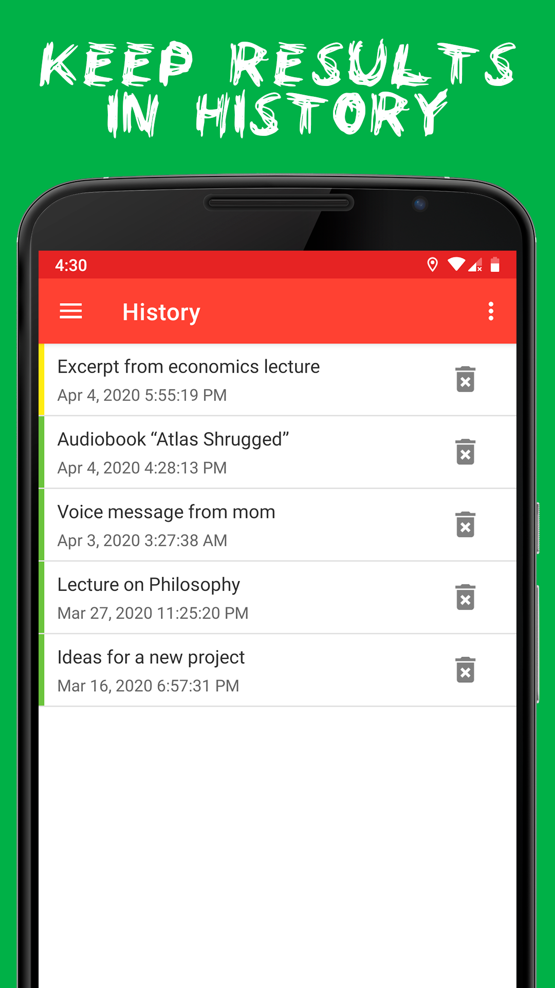 Audio to text - Android application gallery image